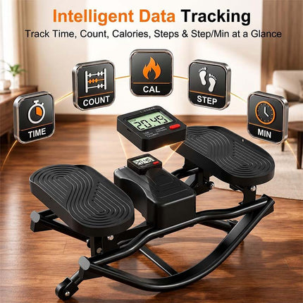 Mini Stair Stepper with Resistance Bands, Low Impact Cardio Machine for Home Workouts