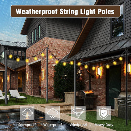 String Light Poles for Outdoor Patio, Adjustable Outdoor Light Poles for Backyard – image 5