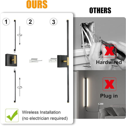 Battery Operated Wall Sconces Set of 2, Modern Wall Sconce for Living Room – image 7