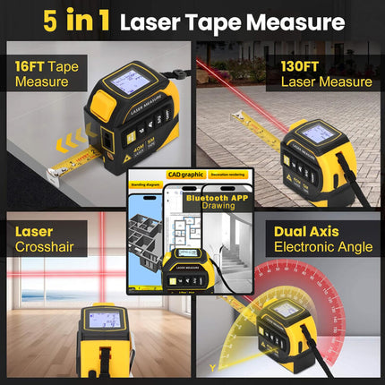 Digital Tape Measure with Laser, Measuring Tape with Digital Angle Finder