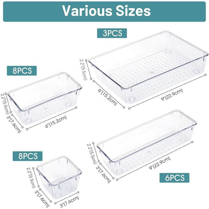 Clear Drawer Organizers, Transparent Drawer Organizer Storage Set