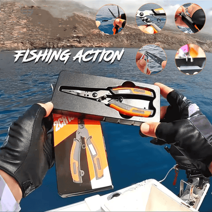 Fishing Pliers Stainless Steel with Lanyard, Fishing Hook Remover and Wire Cutter