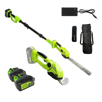 Cordless Hedge Trimmer with Extension Pole, Tree Pruner with 2 Batteries – image 11