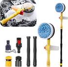 Car Wash Brush with Long Handle, Rotating Car Wash Brush with Soap Dispenser, 360 Spin Car Cleaning Brush