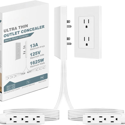 Flat Plug Power Strip with Outlet Concealer, Outlet Safety Cover – image 18