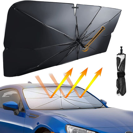Car Sunshade Umbrella, Auto Sun Shade for Windshield with 360 Degree Bendable Handle, Windshield Sun Shade for UV