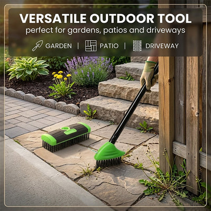 Steel Wire Brush Set, Garden Weeding Tool for Patio Driveway and Sidewalk Cracks