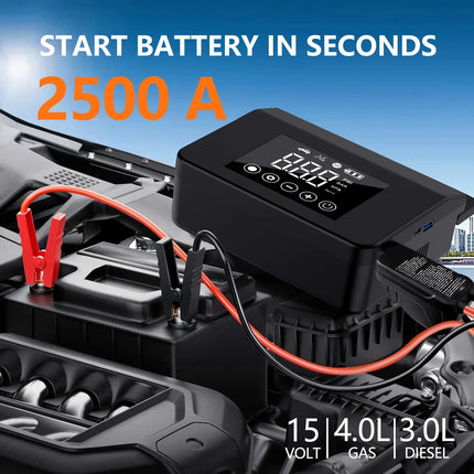 2500A Car Battery Jump Starter with 150 PSI Tire Inflator and Power Bank – image 5