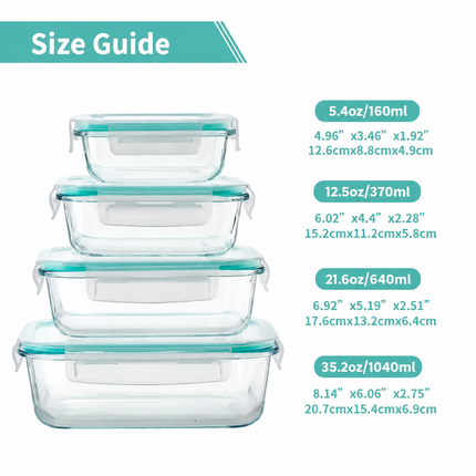 Glass Food Storage Containers with Lids, Microwave Safe Glass Containers with Lids – image 9