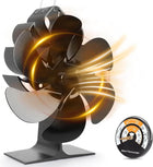 Heat Powered Wood Stove Fan, 6 Blade Log Burner Fan