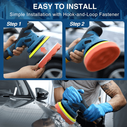 Car Buffer Polisher Cordless with 2 Batteries, Car Waxer with Car Detailing Kit – image 6