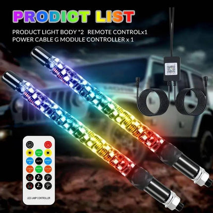 Spiral RGB LED Whip Lights 2 Pack, UTV Accessories and ATV Accessories for Off Road – image 7