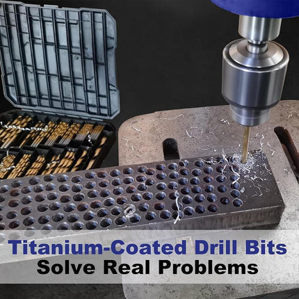Twist Drill Bits 99 Piece, Titanium Drill Bits for Steel and Wood – image 8