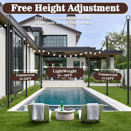 String Light Poles for Outdoor Patio, Yard Light Pole for String Lights – image 6
