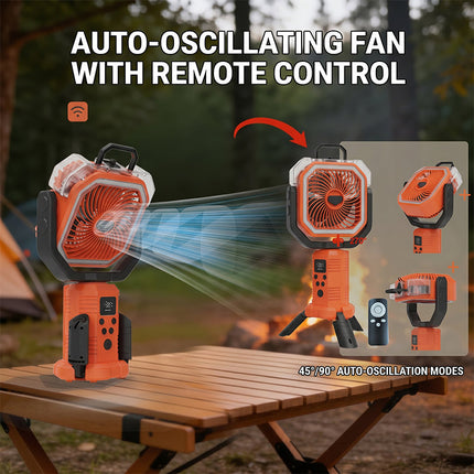 Portable Fan with Stand, Oscillating Fan with Light and Remote for Camping and Outdoor – image 13