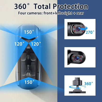 Dash Cam Front and Rear, 4 Channel Car Dash Cam with 360 Car Camera View – image 6