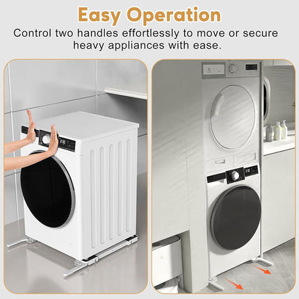 Washer Dryer Stand with Wheels, Fridge Stand and Appliance Rollers for Laundry Room – image 6