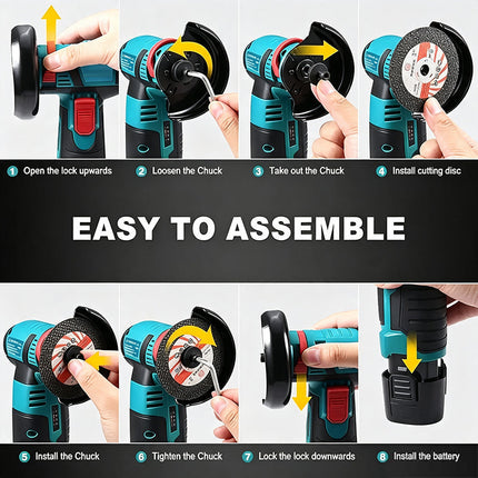 Cordless Angle Grinder 3 Inch, Handheld Grinder for Metal Cutting – image 12