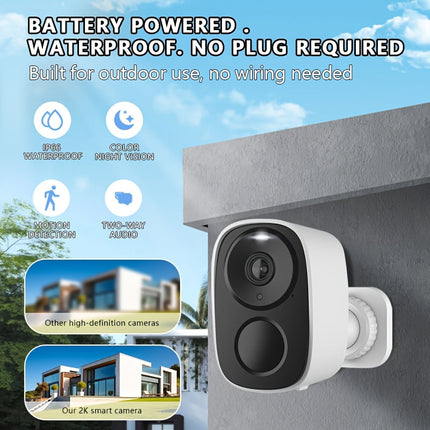 Wireless Security Camera Outdoor, Home Security Camera 2K with Night Vision, Battery Powered Surveillance Camera – image 6