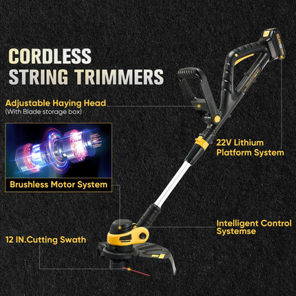 Electric Weed Eater Cordless, Weed Whacker with 90 Degree Pivoting Head – image 12