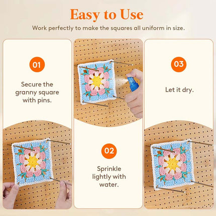 Crochet Blocking Board with Pins for Knitting and Granny Squares, Crochet Supplies – image 6