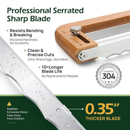 Bread Knife for Homemade Bread, Adjustable Sourdough Bread Slicer with Thickness Guide – image 8