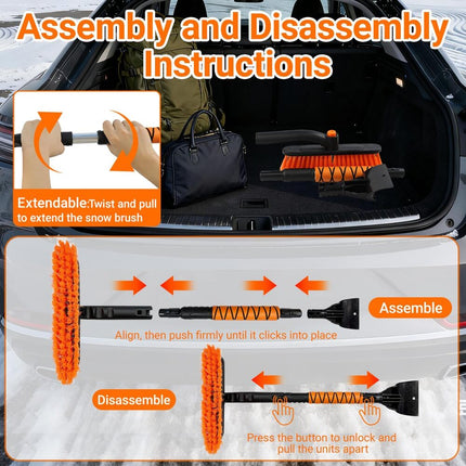 Car Snow Brush with Ice Scraper 3 in 1, Car Ice Scraper with Squeegee – image 6