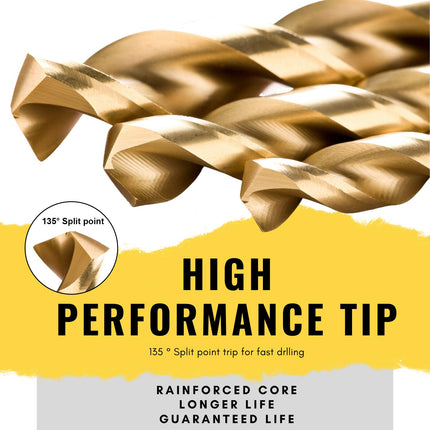 Twist Drill Bits 99 Piece, Titanium Drill Bits for Steel and Wood – image 6