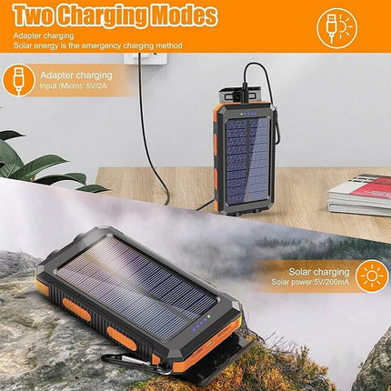 Portable Charger, Solar Power Bank with Dual LED Flashlight – image 7