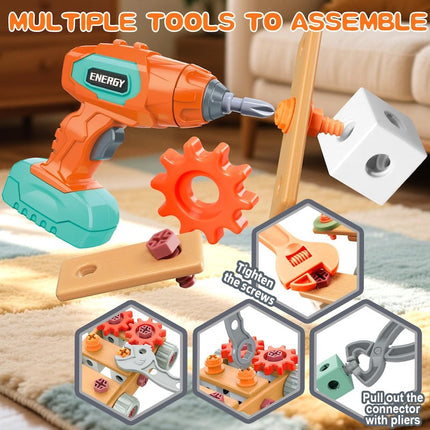 Toy Tool Set with Drill, Educational Toys for 3 Year Olds – image 6