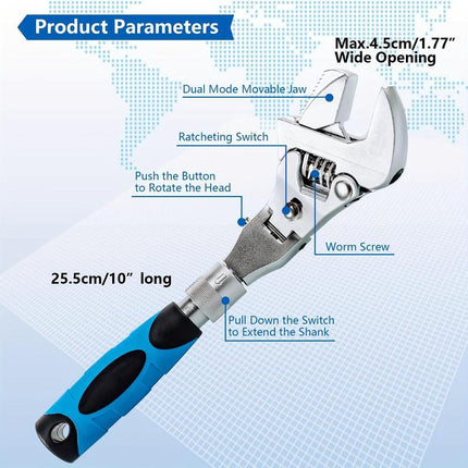 Adjustable Ratchet Wrench 10 Inch, Adjustable Spanner – image 5