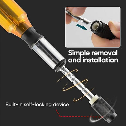 Ratchet Screwdriver with 5 Magnetic Heads, Push Pull Ratcheting Screwdriver