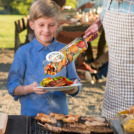 Rolling Grill Baskets with Wooden Handles, Grilling Accessories