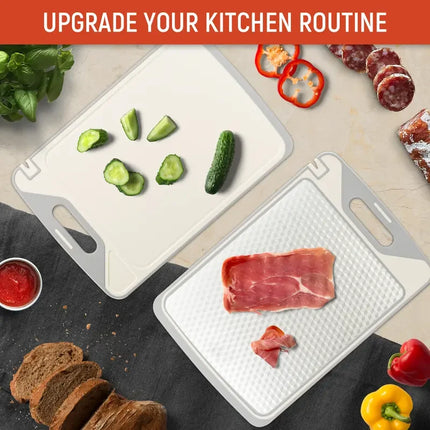 Double Sided Chopping Board with Juice Groove and Garlic Grinder for Meat and Vegetables – image 7