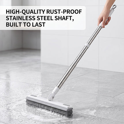 Long Handle Scrub Brush with Squeegee, Rotating Bathroom Cleaning Brush for Tile and Gaps – image 7