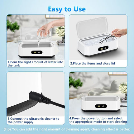 Ultrasonic Cleaner for Jewelry with 22 oz Stainless Steel Tank, Makeup Brush Cleaner – image 6
