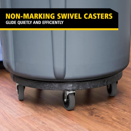 Round Trash Can Dolly with 5 Casters, Trash Can Wheels with Twist Lock – image 5