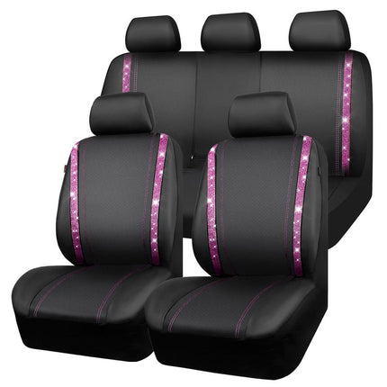 Leather Car Seat Covers with Rhinestones, Bling Car Seat Cover Full Set or Front Seats – image 14