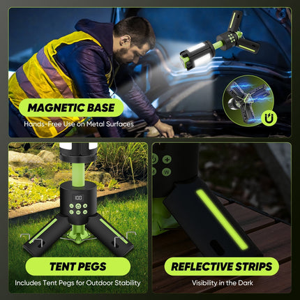 Rechargeable Camping Lantern with Telescopic Stand, RGB Emergency Light with SOS Mode – image 7