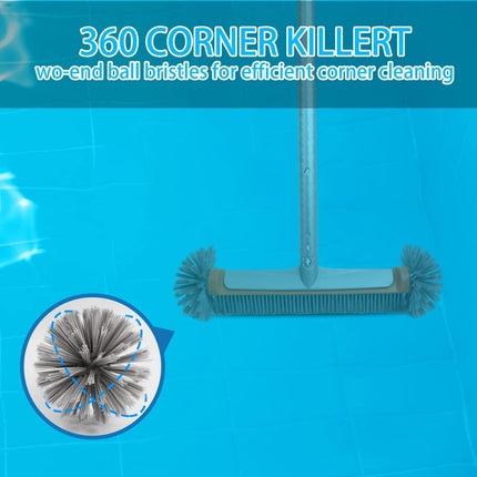 Heavy Duty Pool Brush Head, Nylon Pool Brushes for Walls and Tile with Aluminum Back and EZ Clips – image 10