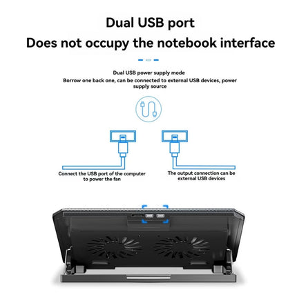 Gaming Laptop Cooling Pad with Fans, Laptop Cooler for 12 to 15.6 Inch Laptops – image 5