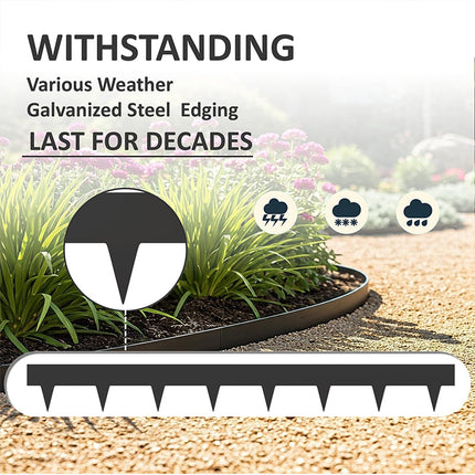 Metal Landscape Edging, Lawn Edging for Flower Bed Border and Garden Path – image 7