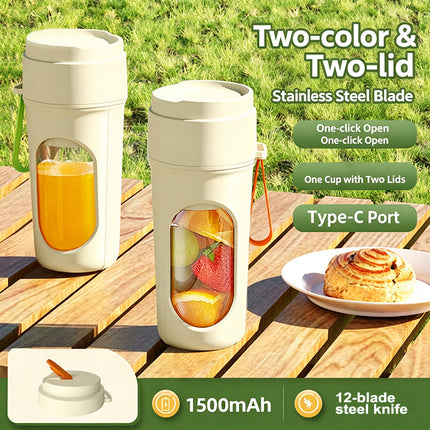 Portable Blender, Personal Blender for Shakes, Rechargeable Juicer Cup with Digital Display, Cordless Smoothie Blender