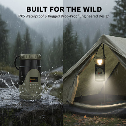Emergency Camping Lantern Flashlight, Weather Radio with Hand Crank and Solar