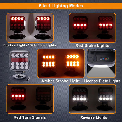 Wireless Trailer Lights for Truck, Trailer Light Kit for RV and Boat