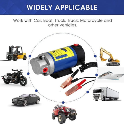 Oil Transfer Pump, Portable Oil Extractor with Battery Clips and Transparent Hoses – image 7