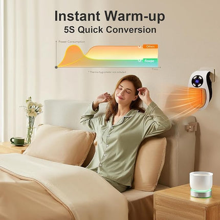 Plug In Space Heater, Small Portable Heater for Bathroom and Office – image 5