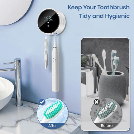 Wall Mounted Toothbrush Holder, UV Toothbrush Sanitizer with Heat Drying – image 4