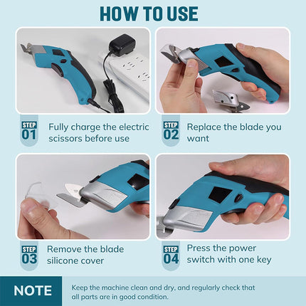 Cordless Power Scissors, Rechargeable Electric Scissors for Leather – image 5