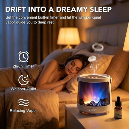 Essential Oil Diffuser, Aroma Diffuser Humidifier with Flame and Jellyfish Light, Ultrasonic Humidifier for – image 11